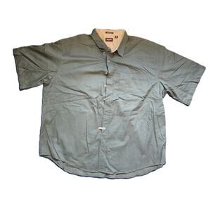 Mens Ultra Club Collection Sz 4xl dark green collared button up short sleeve